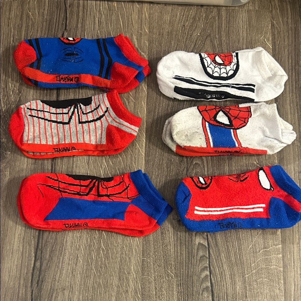 Marvel Spider-Man Men's Casual Socks - Red, Blue, White